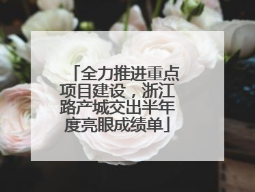 全力推进重点项目建设，浙江路产城交出半年度亮眼成绩单