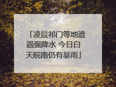凌晨祁门等地遭遇强降水 今日白天皖南仍有暴雨