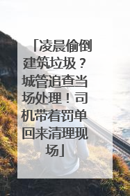 凌晨偷倒建筑垃圾？城管追查当场处理！司机带着罚单回来清理现场