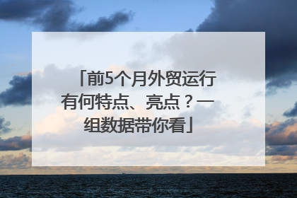 前5个月外贸运行有何特点、亮点？一组数据带你看