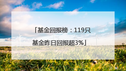 基金回报榜：119只基金昨日回报超3%