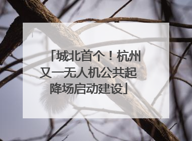 城北首个！杭州又一无人机公共起降场启动建设