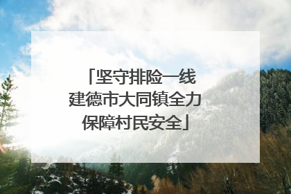 坚守排险一线 建德市大同镇全力保障村民安全