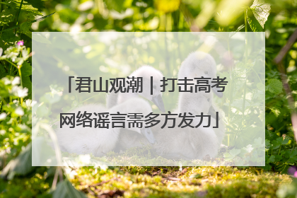 君山观潮｜打击高考网络谣言需多方发力