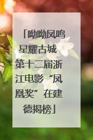 呦呦凤鸣星耀古城 第十二届浙江电影“凤凰奖”在建德揭榜