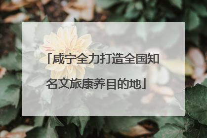 咸宁全力打造全国知名文旅康养目的地