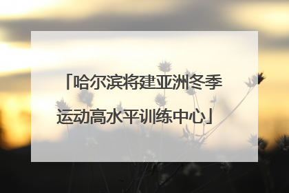 哈尔滨将建亚洲冬季运动高水平训练中心
