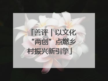 善评｜以文化“两创”点燃乡村振兴新引擎