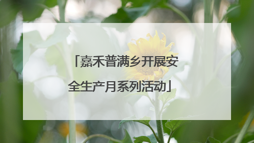 嘉禾普满乡开展安全生产月系列活动