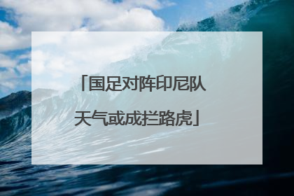 国足对阵印尼队 天气或成拦路虎