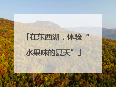 在东西湖，体验“水果味的夏天”