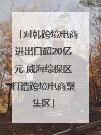 对韩跨境电商进出口超20亿元 威海综保区打造跨境电商聚集区