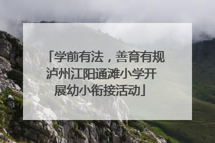 学前有法，善育有规 泸州江阳通滩小学开展幼小衔接活动