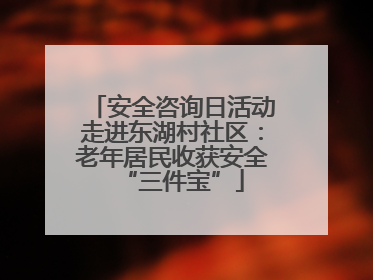 安全咨询日活动走进东湖村社区：老年居民收获安全“三件宝”