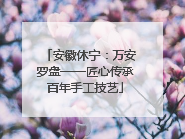 安徽休宁：万安罗盘——匠心传承百年手工技艺