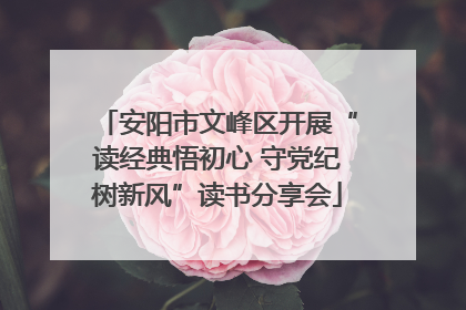 安阳市文峰区开展“读经典悟初心 守党纪树新风”读书分享会