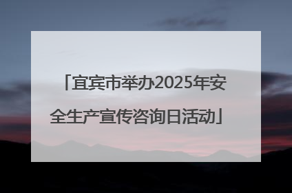 宜宾市举办2025年安全生产宣传咨询日活动