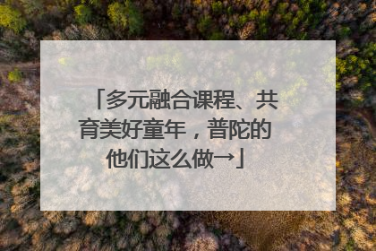 多元融合课程、共育美好童年，普陀的他们这么做→