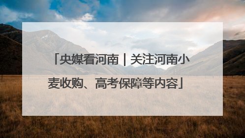 央媒看河南｜关注河南小麦收购、高考保障等内容