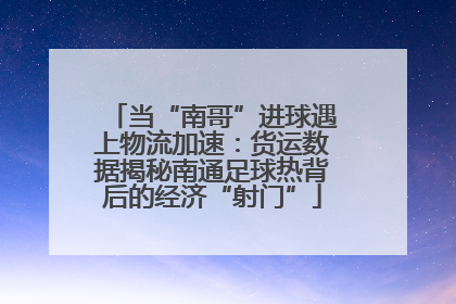 当“南哥”进球遇上物流加速：货运数据揭秘南通足球热背后的经济“射门”