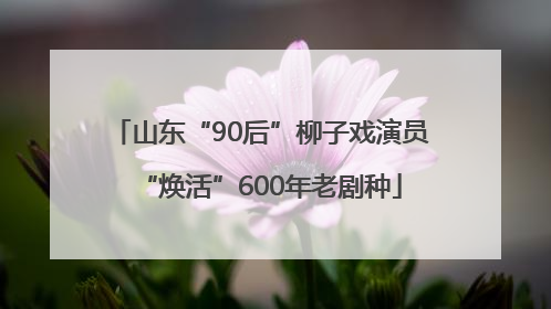 山东“90后”柳子戏演员“焕活”600年老剧种
