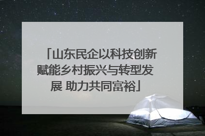 山东民企以科技创新赋能乡村振兴与转型发展 助力共同富裕