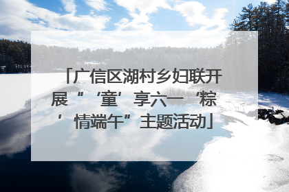 广信区湖村乡妇联开展“‘童’享六一‘粽’情端午”主题活动