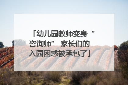 幼儿园教师变身“咨询师” 家长们的入园困惑被承包了