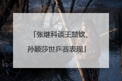 张继科谈王楚钦、孙颖莎世乒赛表现