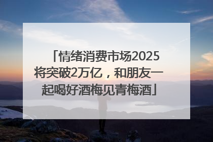 情绪消费市场2025将突破2万亿，和朋友一起喝好酒梅见青梅酒