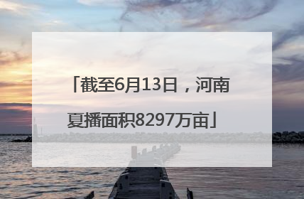 截至6月13日，河南夏播面积8297万亩