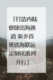 打造内陆便捷出海通道 新乡首班铁海联运定制化班列开行