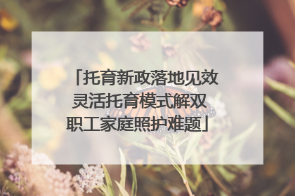 托育新政落地见效 灵活托育模式解双职工家庭照护难题
