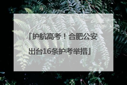 护航高考！合肥公安出台16条护考举措