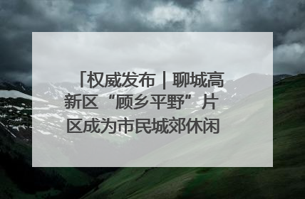 权威发布｜聊城高新区“顾乡平野”片区成为市民城郊休闲全新目的地