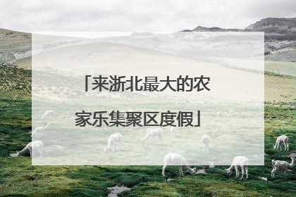 来浙北最大的农家乐集聚区度假