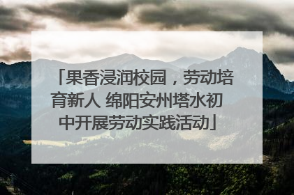 果香浸润校园，劳动培育新人 绵阳安州塔水初中开展劳动实践活动