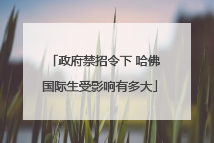 政府禁招令下 哈佛国际生受影响有多大