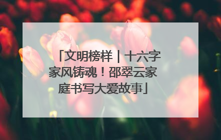 文明榜样｜十六字家风铸魂！邵翠云家庭书写大爱故事