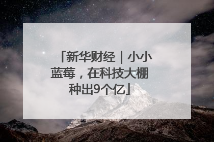 新华财经｜小小蓝莓，在科技大棚种出9个亿