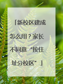 新校区建成怎么用？家长不同意“按住址分校区”