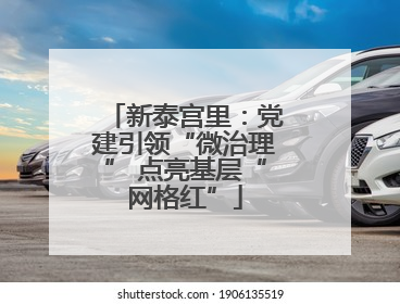 新泰宫里：党建引领“微治理” 点亮基层“网格红”