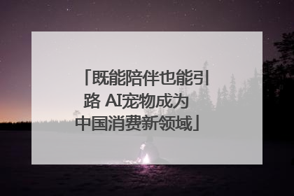 既能陪伴也能引路 AI宠物成为中国消费新领域