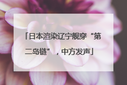 日本渲染辽宁舰穿“第二岛链”，中方发声