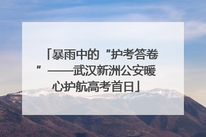 暴雨中的“护考答卷”——武汉新洲公安暖心护航高考首日
