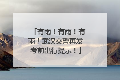 有雨！有雨！有雨！武汉交警再发考前出行提示！