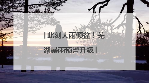 此刻大雨倾盆！芜湖暴雨预警升级