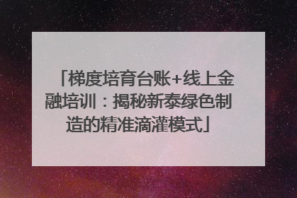 梯度培育台账+线上金融培训：揭秘新泰绿色制造的精准滴灌模式