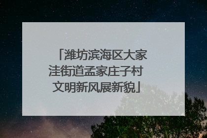 潍坊滨海区大家洼街道孟家庄子村文明新风展新貌