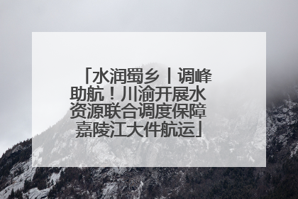 水润蜀乡丨调峰助航！川渝开展水资源联合调度保障嘉陵江大件航运